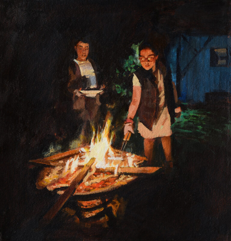Bonfire III by Paul Regan, Acrylic on paper